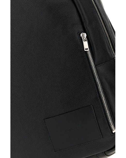 Jil Sander Black Leather Backpack for men