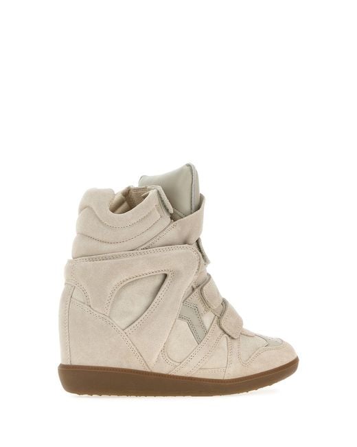 Isabel Marant Natural Beige Suede Bekett Sneakers