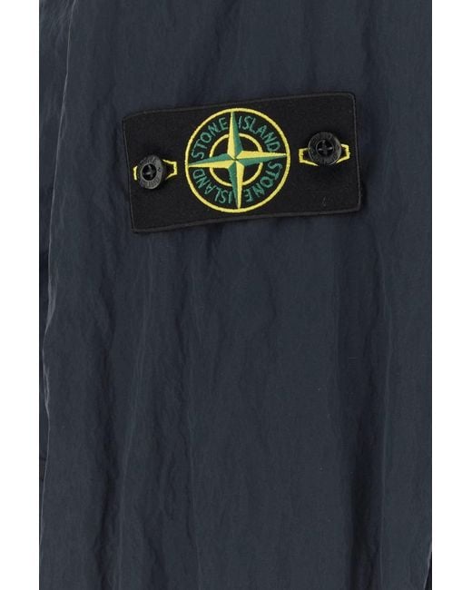 Stone Island Dark Blue Nylon Windbreaker for men
