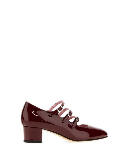 CAREL PARIS Brown Burgundy Leather Kina Pumps