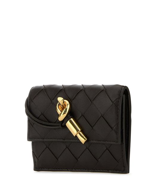 Portacarte Andiamo in nappa testa di moro di Bottega Veneta in Black