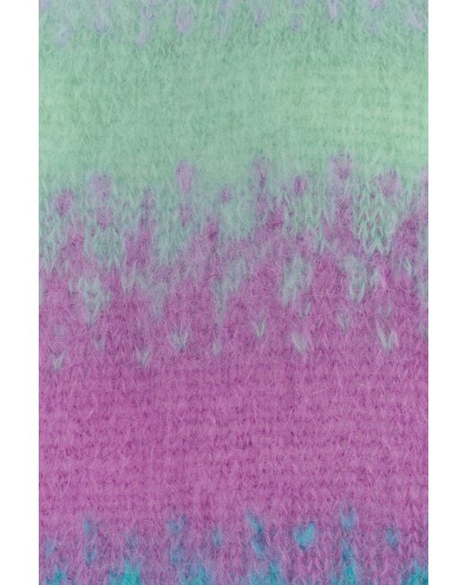 Rose Carmine Pink Multicolor Mohair Blend Sweater