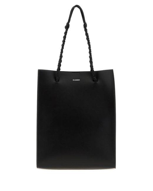 Jil Sander Black Leather Tangle Shopping Bag for men
