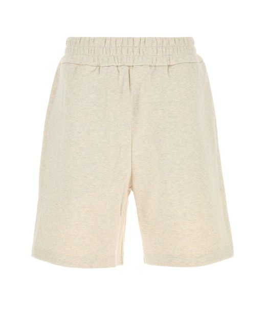 Bermuda in cotone crema melangè di Fendi in Natural da Uomo