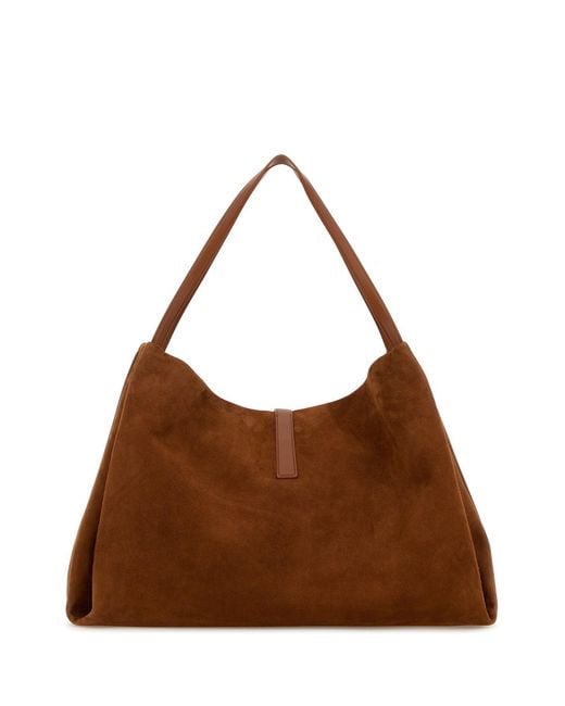 Ferragamo Brown Salvatore Caramel Suede Shopping Bag