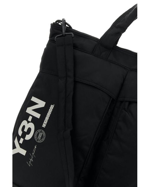 Y-3 Black Fabric Shopping Bag for men