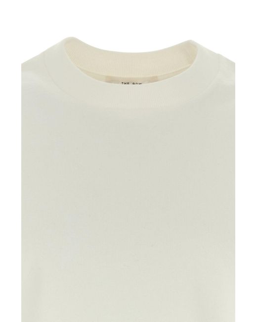 The Row White Solid Crew Neck T-Shirt for men
