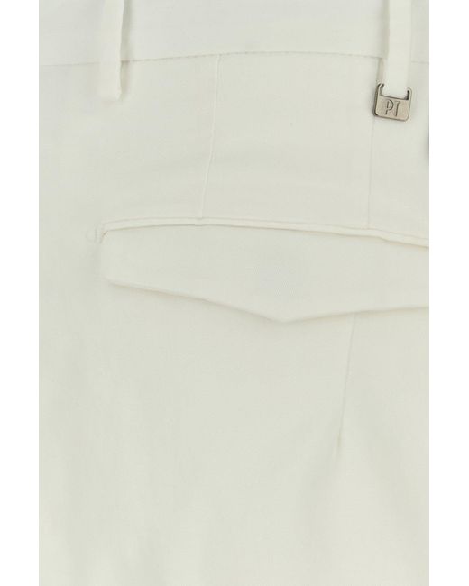 PT Torino White Stretch Cotton Pant for men