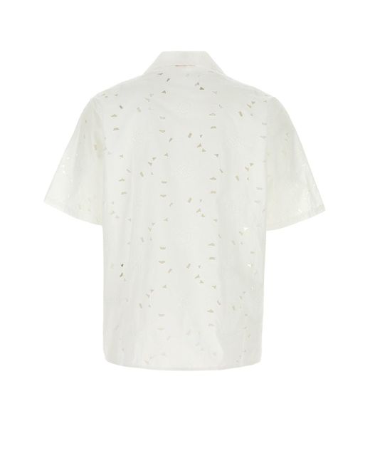 Camicia in misto cotone bianco di Valentino Garavani in White da Uomo