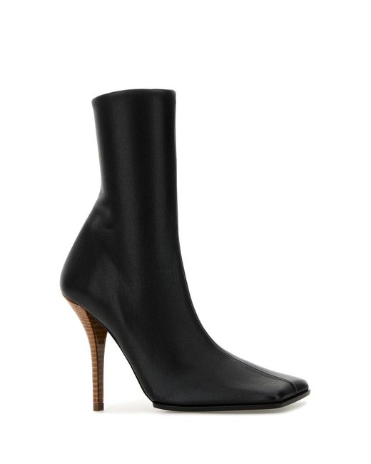 Alaïa Black Leather Ankle Boots