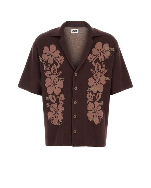 Magliano Brown Purple Knit Riviera Shirt for men