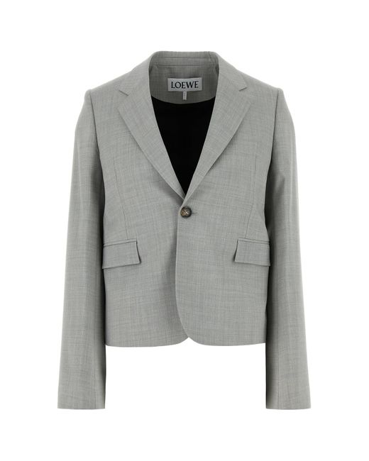 Giacca in lana grigia di Loewe in Gray