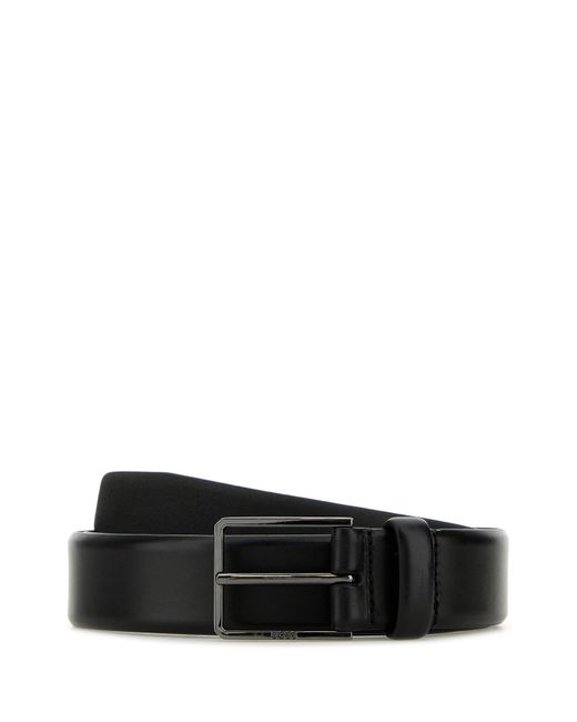 Cintura in pelle nera di Boss in Black da Uomo