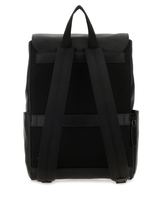 The Bridge Black Leather Damiano Backpack