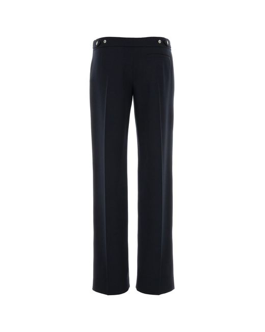 McQueen Black Navy Blue Wool Pant