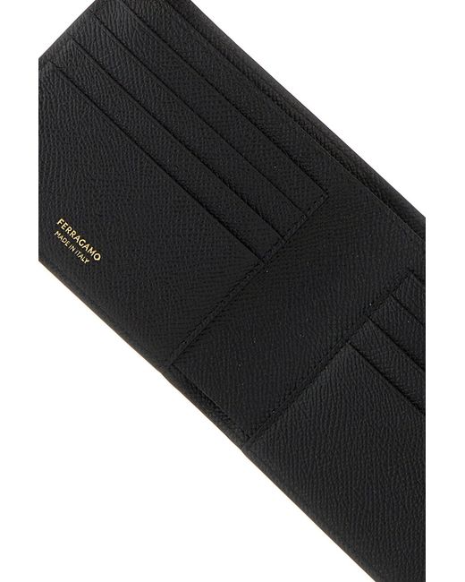 Ferragamo Black Salvatore Leather Wallet for men