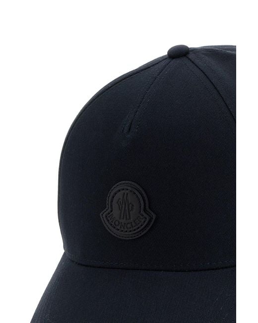 Moncler Blue Dark Cotton Baseball Cap for men