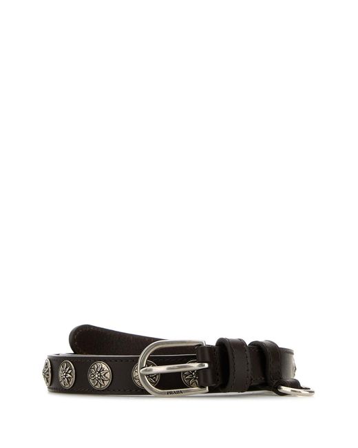 Cintura in pelle nera di Prada in Black