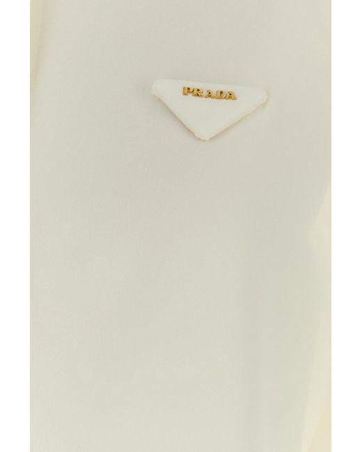 Camicia in seta bianca di Prada in White
