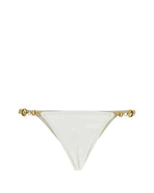 Reina Olga White Stretch Jersey Splash Bikini Bottom