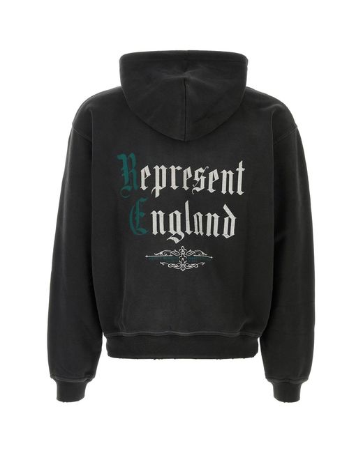 Represent Black Slate Cottons Sweatshirt for men