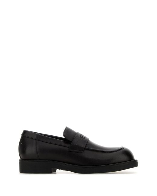 MM6 by Maison Margiela Black Leather Loafers for men