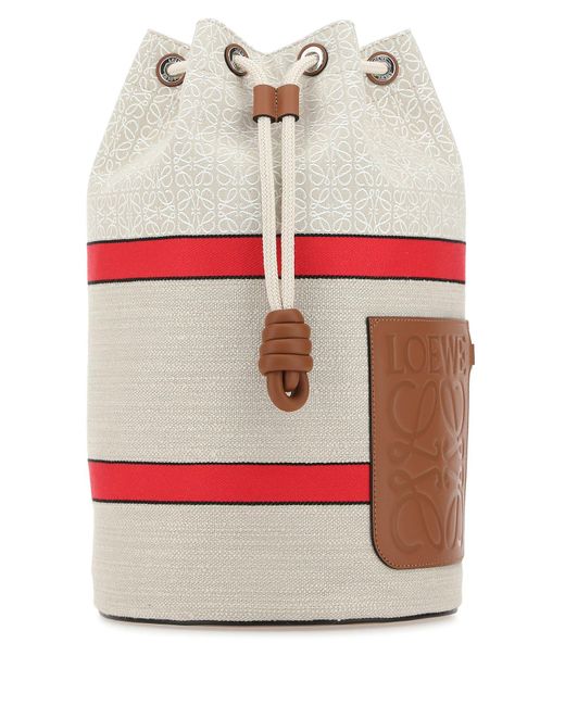 Loewe Multicolor Canvas Paula s Ibiza Sailor Backpack in Grey