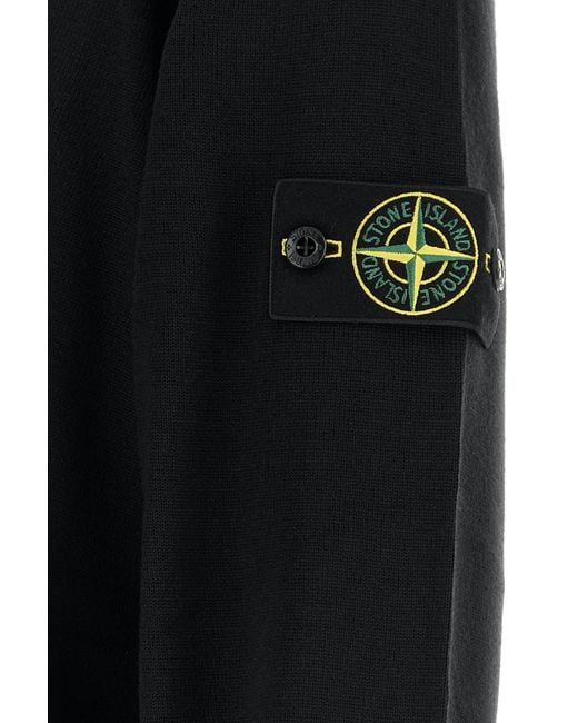 Stone Island Black Wool Sweater for men