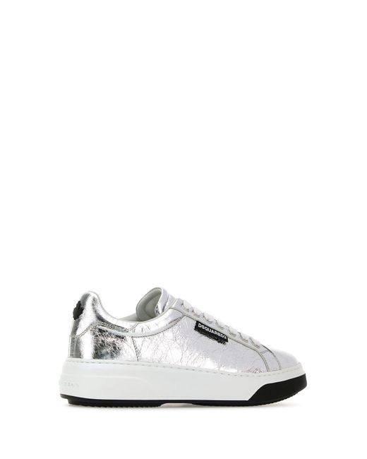 Sneakers Bumper in pelle argento di DSquared² in White