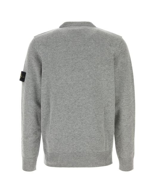 Stone Island Gray Grey Wool Blend Sweater for men