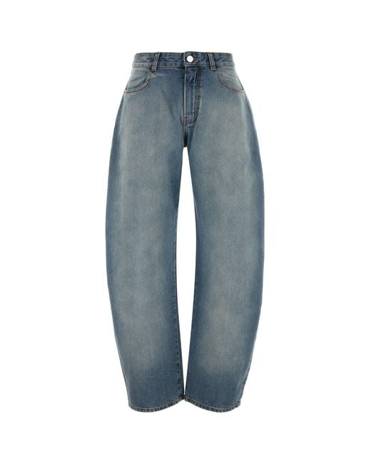 Alaïa Blue Denim Wide-Leg Jeans