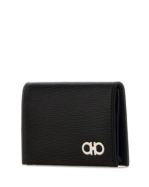 Ferragamo Black Salvatore Leather Card Holder for men