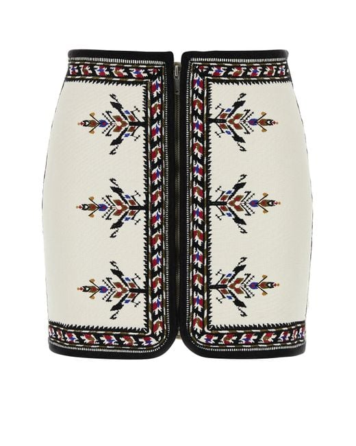 Isabel Marant Multicolor White Viscose Blend Zeria Mini Skirt