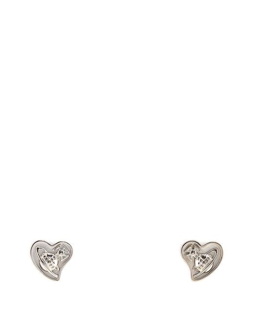 Vivienne Westwood White Silver Metal Faye Earrings