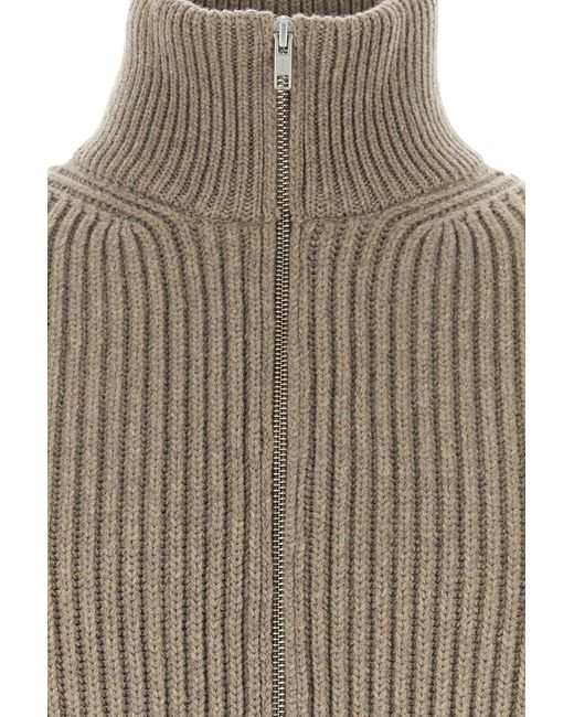 MM6 by Maison Margiela Natural Cappuccino Wool Blend Cardigan for men
