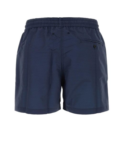 Frescobol Carioca Blue Printed Polyester Sport Swimming Shorts for men