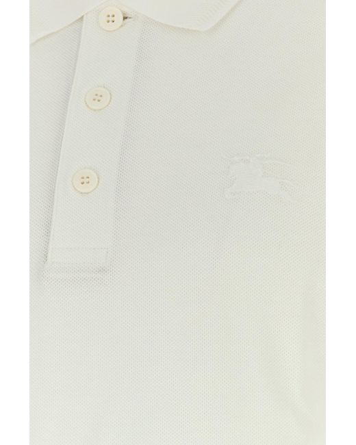Burberry White Solo Polo for men
