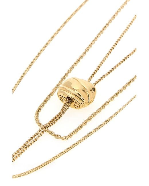 Chloé White Metal Sculpt Necklace