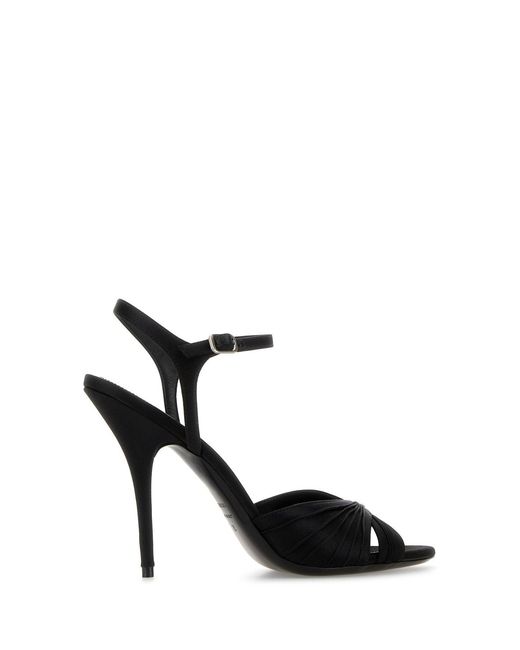 Balenciaga Black Satin Dynastie Sandals