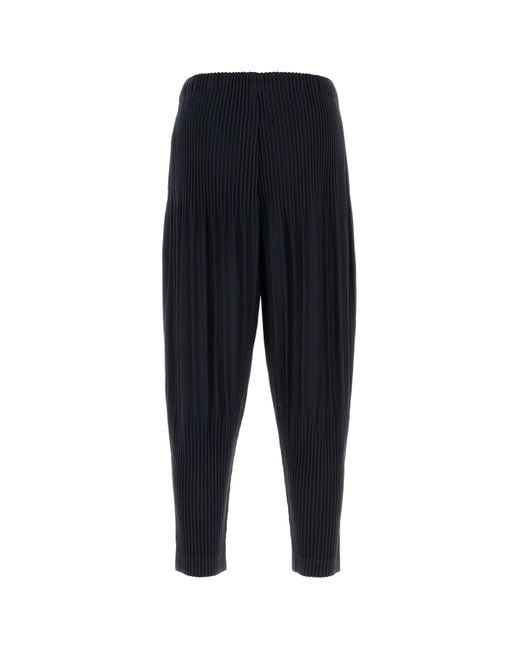 Homme Plissé Issey Miyake Black Midnight Blue Polyester Pant for men