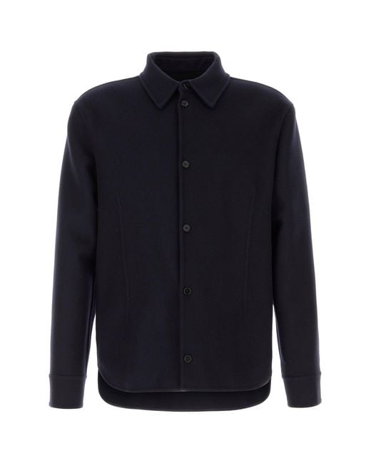 Jil Sander Blue Midnight Wool Shirt for men