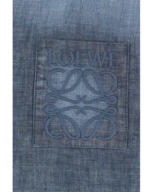 Camicia in chambray avio di Loewe in Blue da Uomo