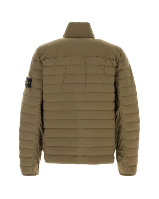 Stone Island Army Green Stretch Nylon Jacket for men