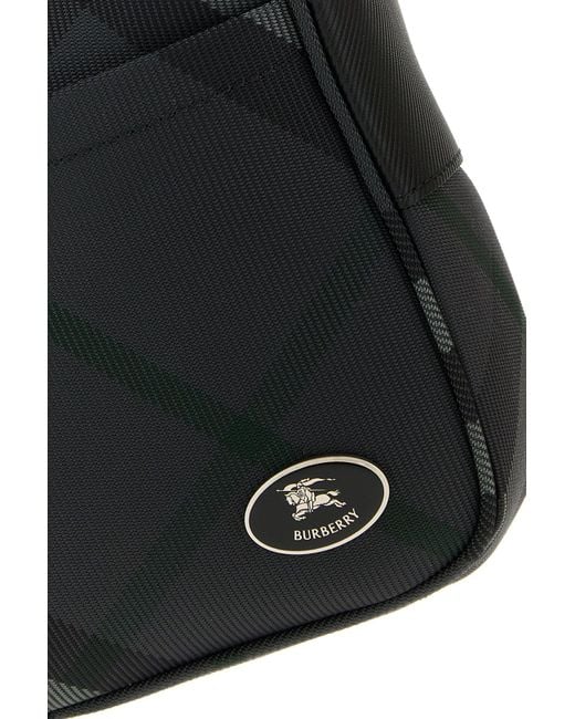 Borsa a tracolla Grid in tela ricamata di Burberry in Black da Uomo