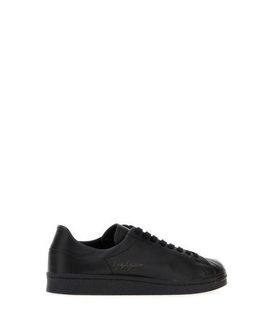Y-3 Black Leather Sneakers