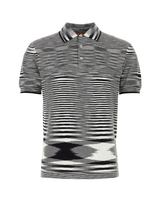 Missoni Gray Tie-dye Print Polo Shirt for men
