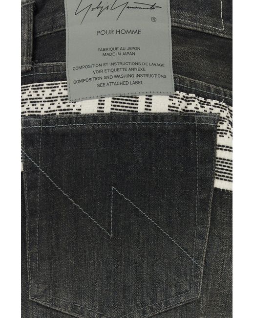 Yohji Yamamoto Black Mid Rise Jeans for men