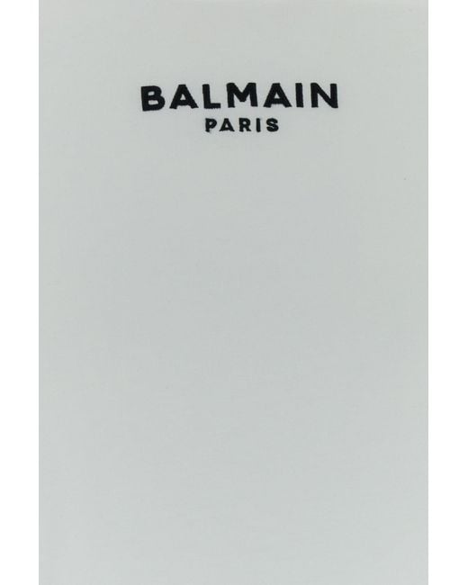 Balmain White Logo Crew Neck T-Shirt