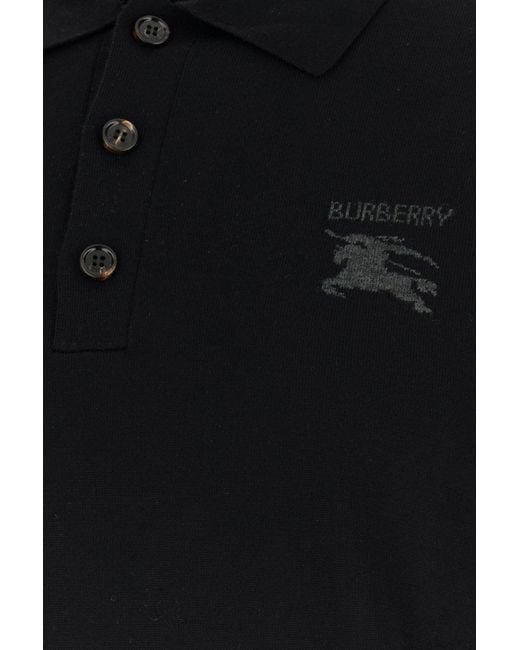 Burberry Black Wool Polo Shirt for men