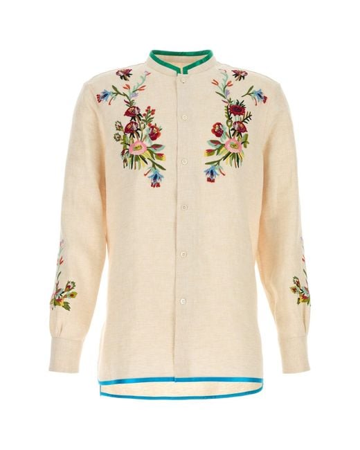 Valentino Garavani Natural Ivory Linen Shirt for men